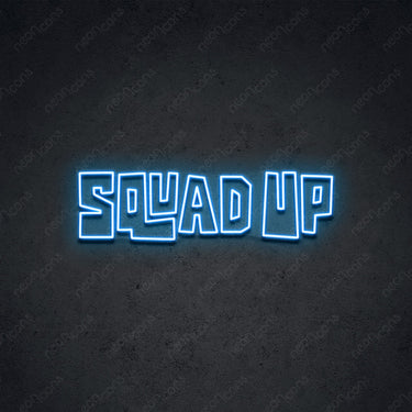 'Squad Up' Neon Sign 45cm (1.5ft) / Ice Blue / LED by Neon Icons